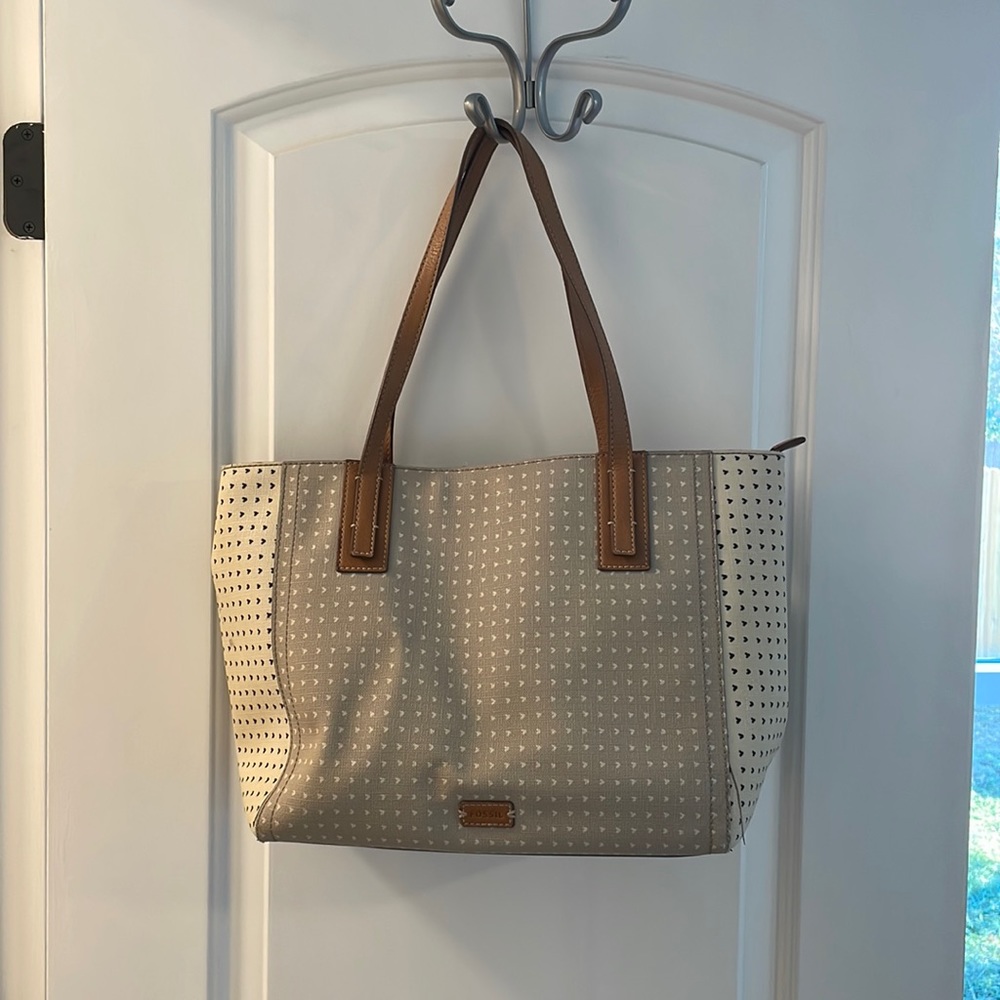 Fossil leather Emma tote bag